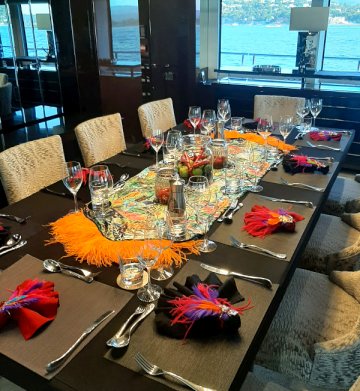 Party accessories on a luxury yacht